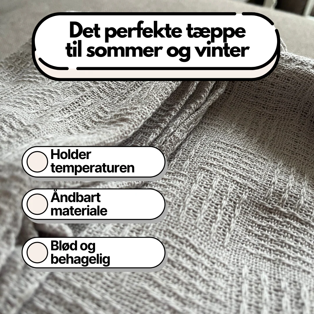 100% Bomuld Vaffelvævet Tæppe i King Size (200x230cm) - Image 5