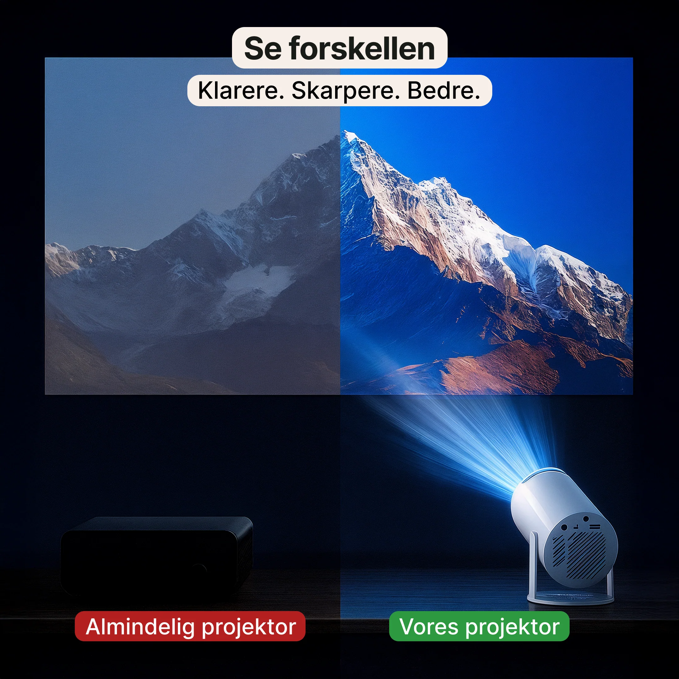 SmartProjektor – Bærbar projektor med 4K - Image 3