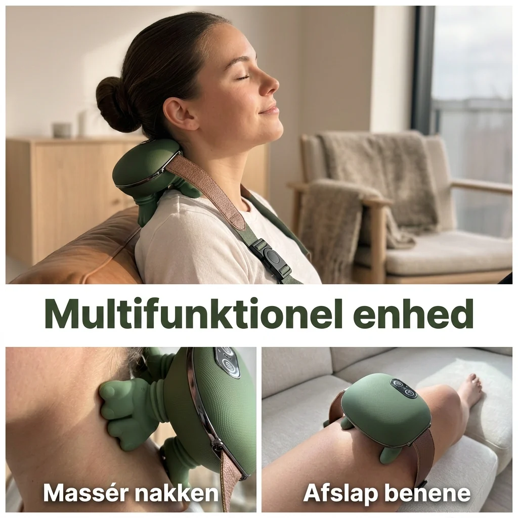Bærbar Shiatsu Massager - til Nakke, Skuldre & Ryg med Varme - Image 2
