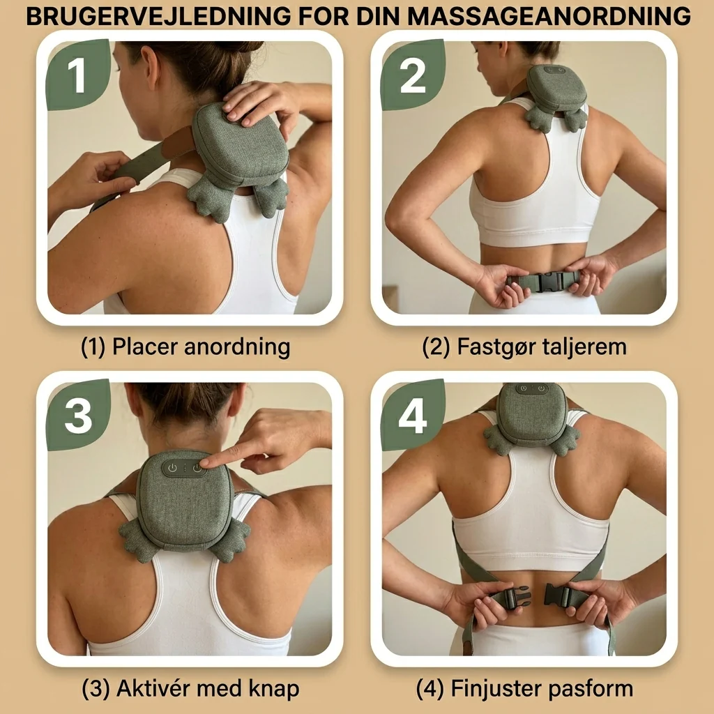 Bærbar Shiatsu Massager - til Nakke, Skuldre & Ryg med Varme - Image 5
