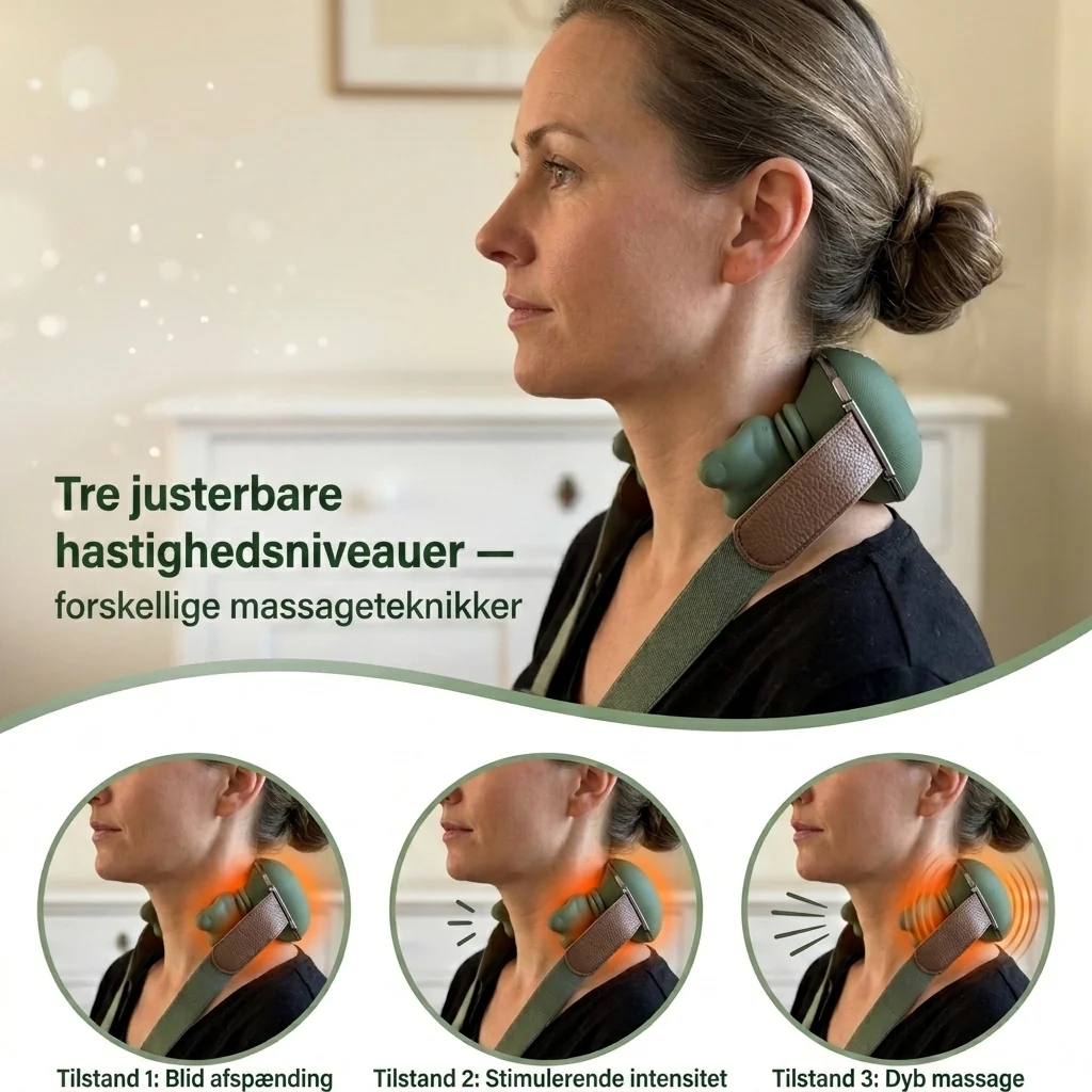 Bærbar Shiatsu Massager - til Nakke, Skuldre & Ryg med Varme - Image 7