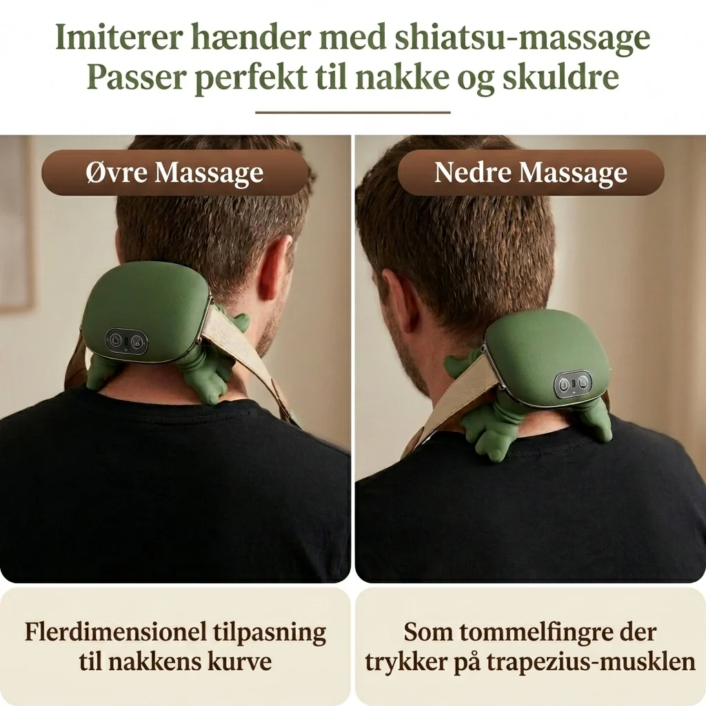 Bærbar Shiatsu Massager - til Nakke, Skuldre & Ryg med Varme - Image 8