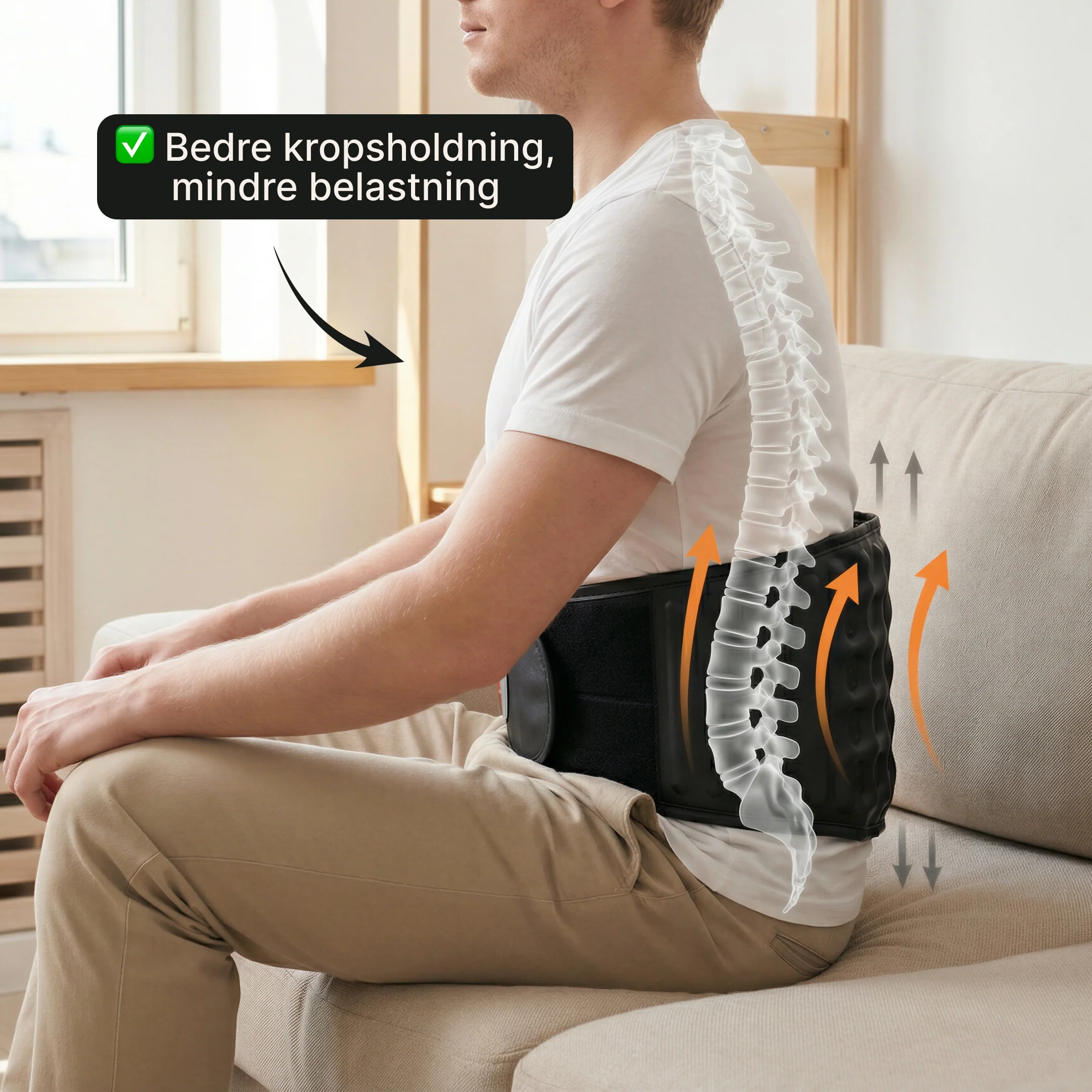 SpineRelief Belt – Oppusteligt rygstøttebælte - Image 4