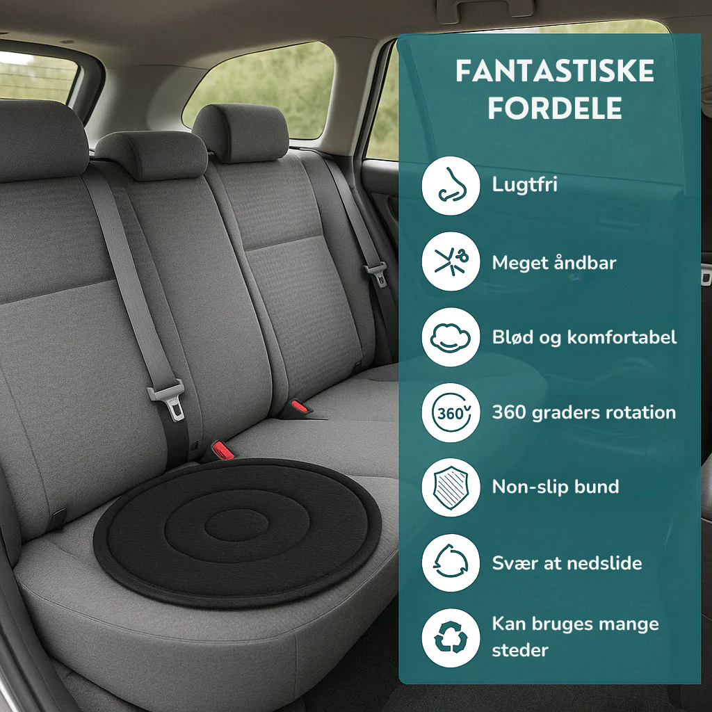 SpinComfort™ - Drejepude til bil og seng (Sort) - Image 2