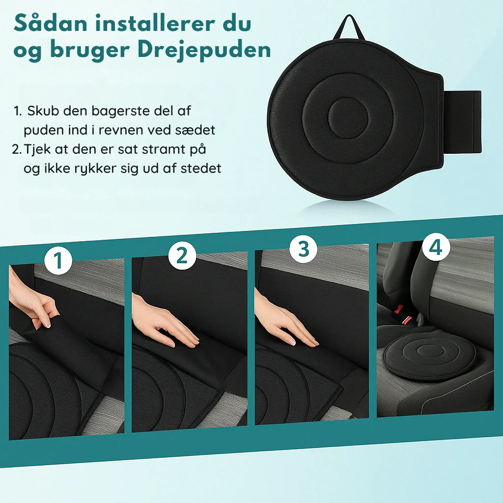 SpinComfort™ - Drejepude til bil og seng (Sort) - Image 5