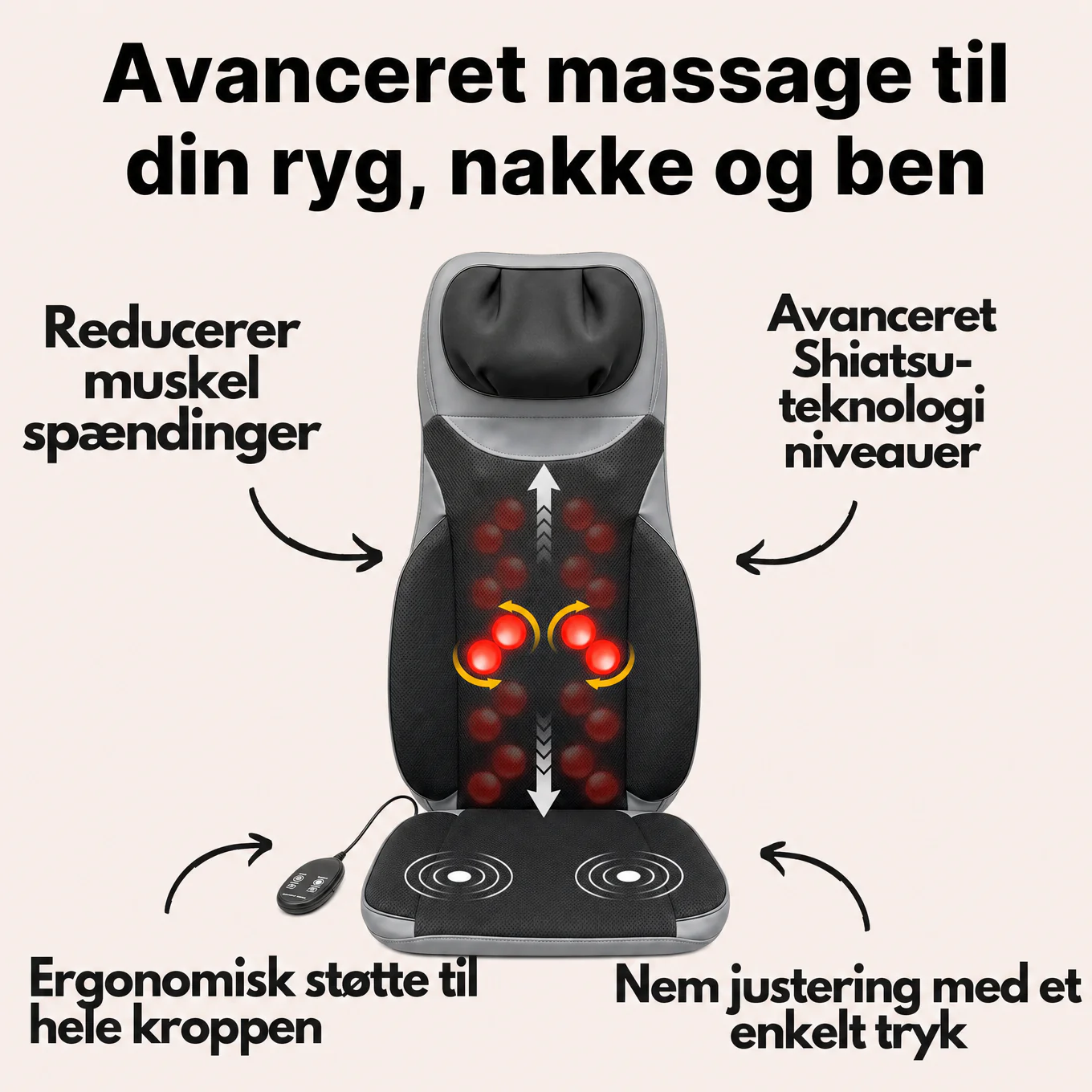 ShiatsuComfort+ - Elektrisk Massagestol Med Shiatsu Funktion - Image 2