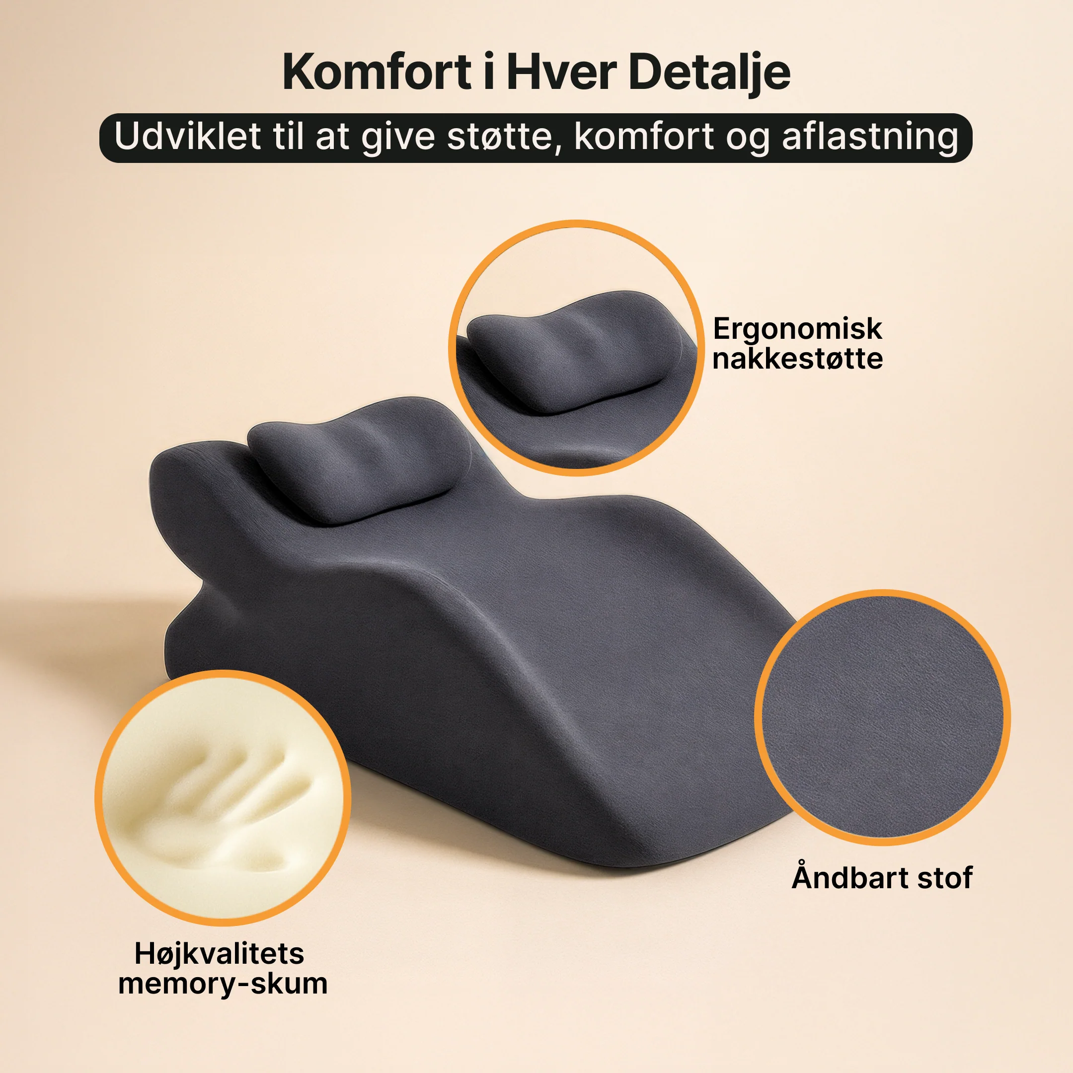 Ergonomisk Ryg- og Nakkepude - Optimal støtte for bedre kropsholdning - Image 3