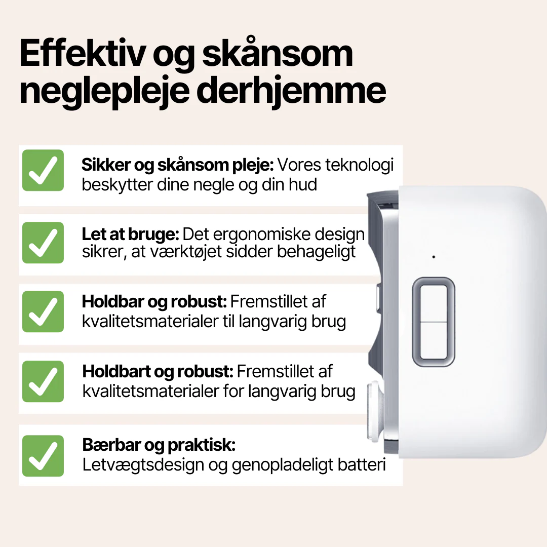 GlamTrim™ Elektrisk negletrimmer - Få perfekt plejede negle med sikker skånsom trimning - Image 3