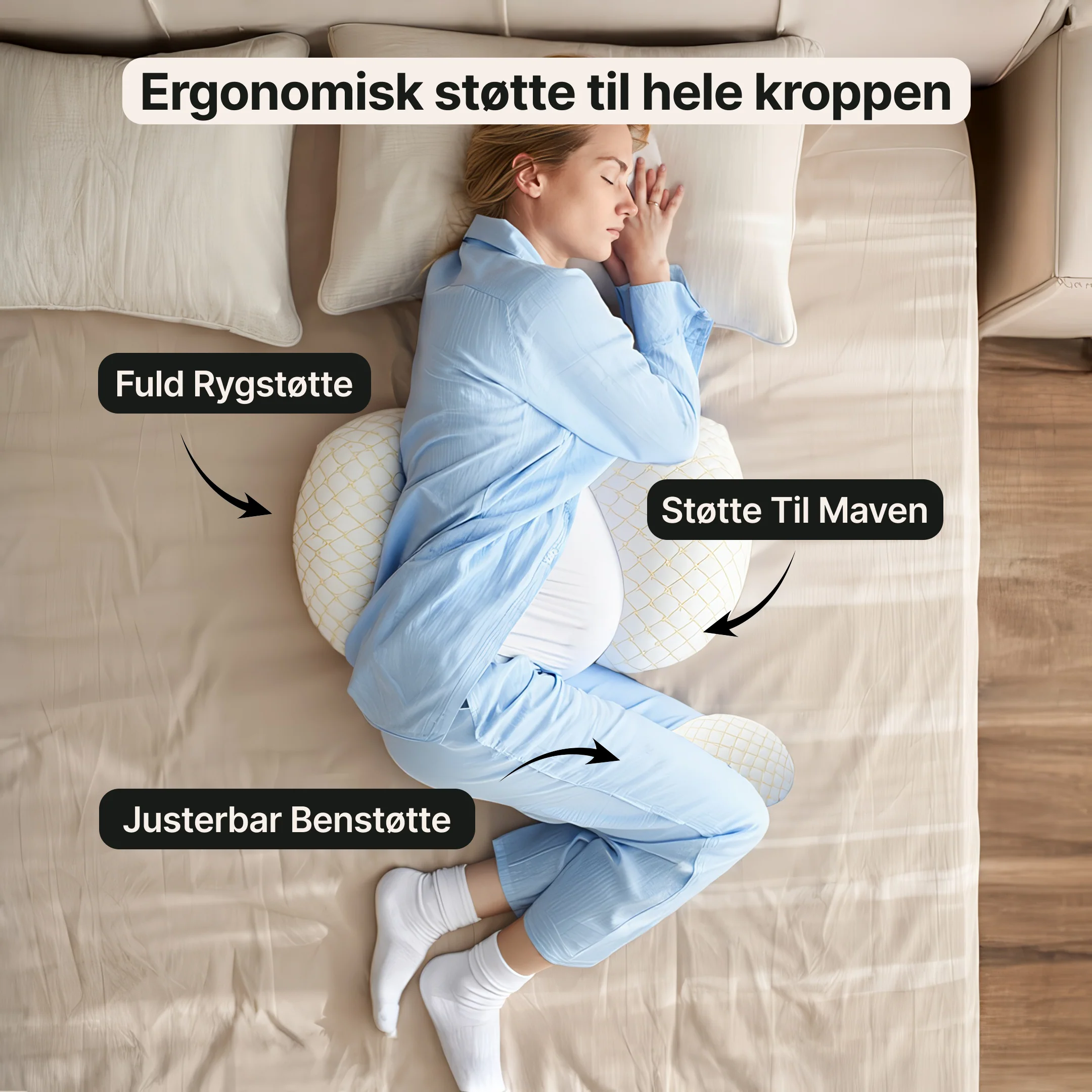 Graviditetspude – Ergonomisk støtte til mave, ryg og hofter - Image 2