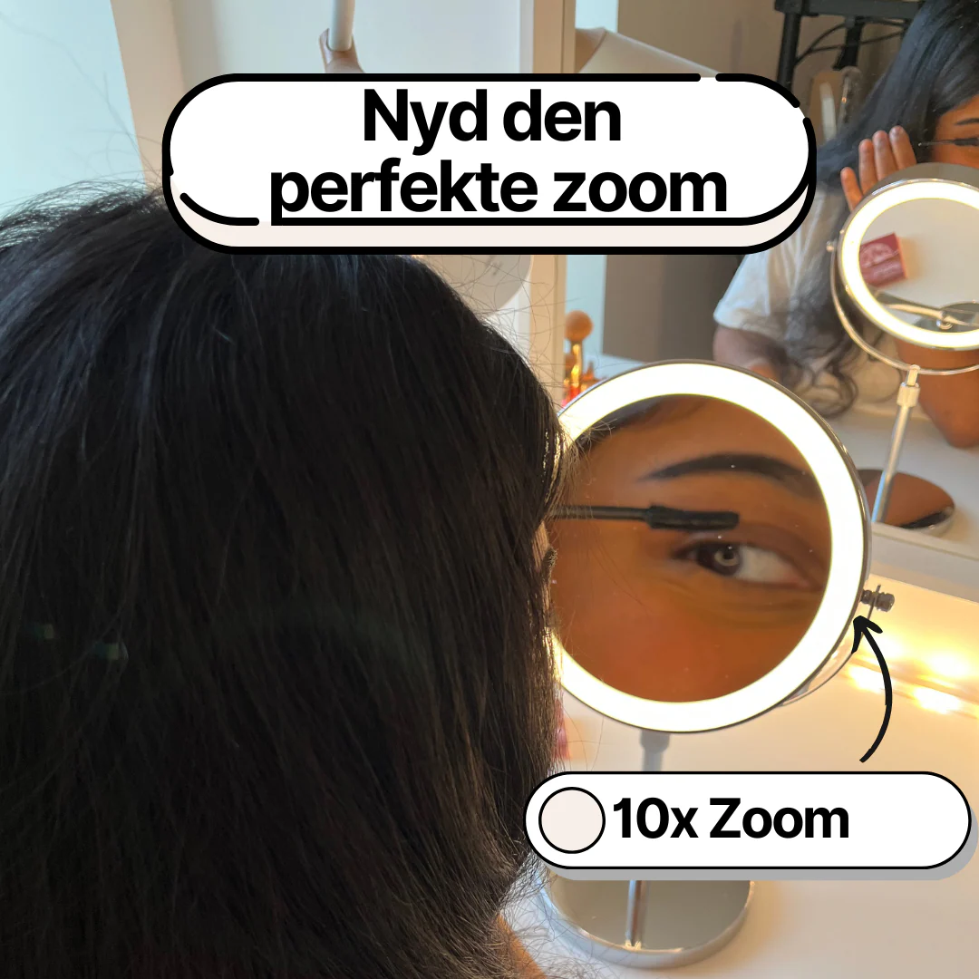 LumiGlow Pro Intelligent makeupspejl med justerbart LED-lys og 10x forstørrelse - Image 6