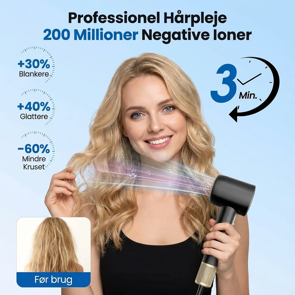 AirDry-Pro - Professionel Hårtørrer med Ion-teknologi - Image 3