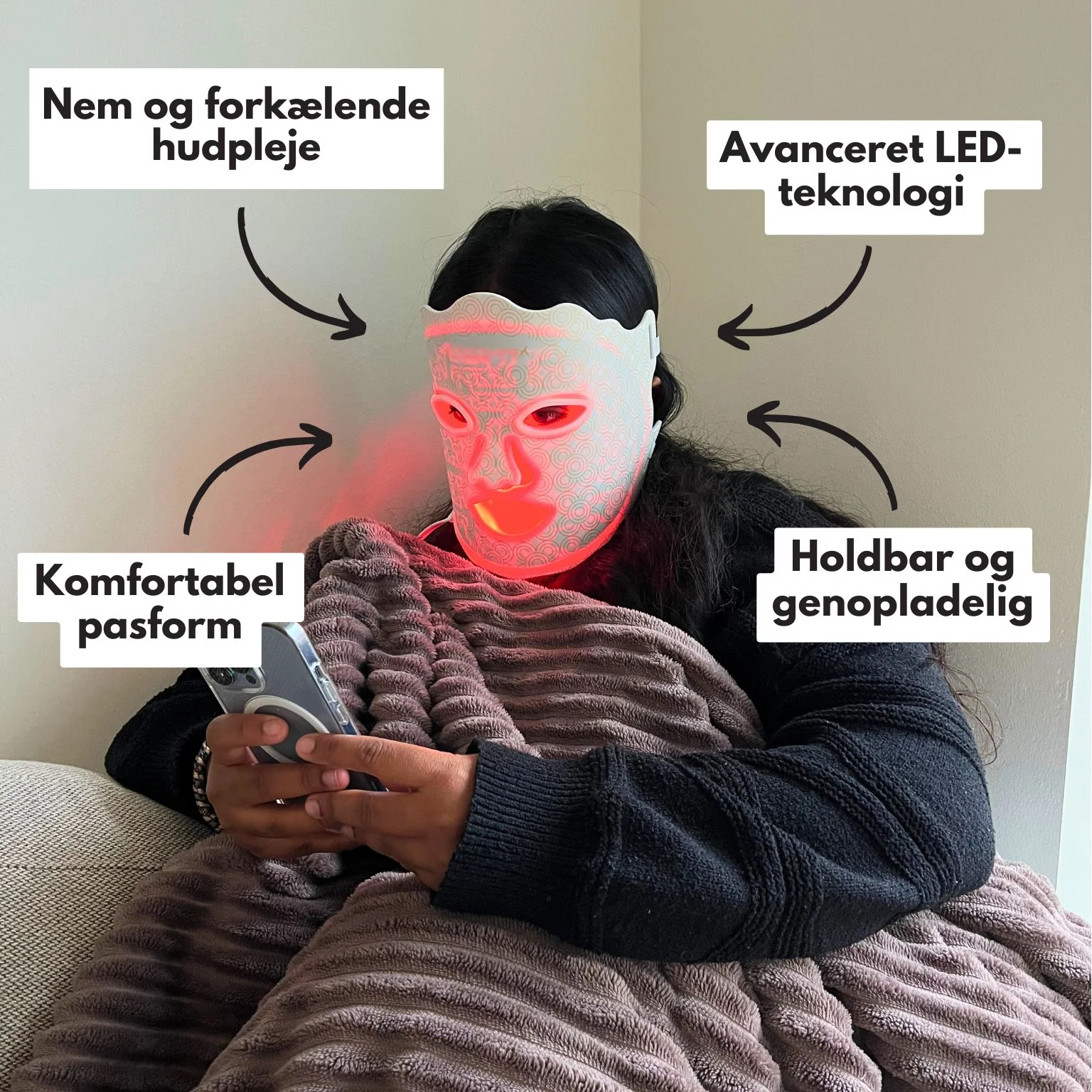 LED Maske 2.0™ - LED-maske der plejer, forkæler og forskønner din hud - Image 2