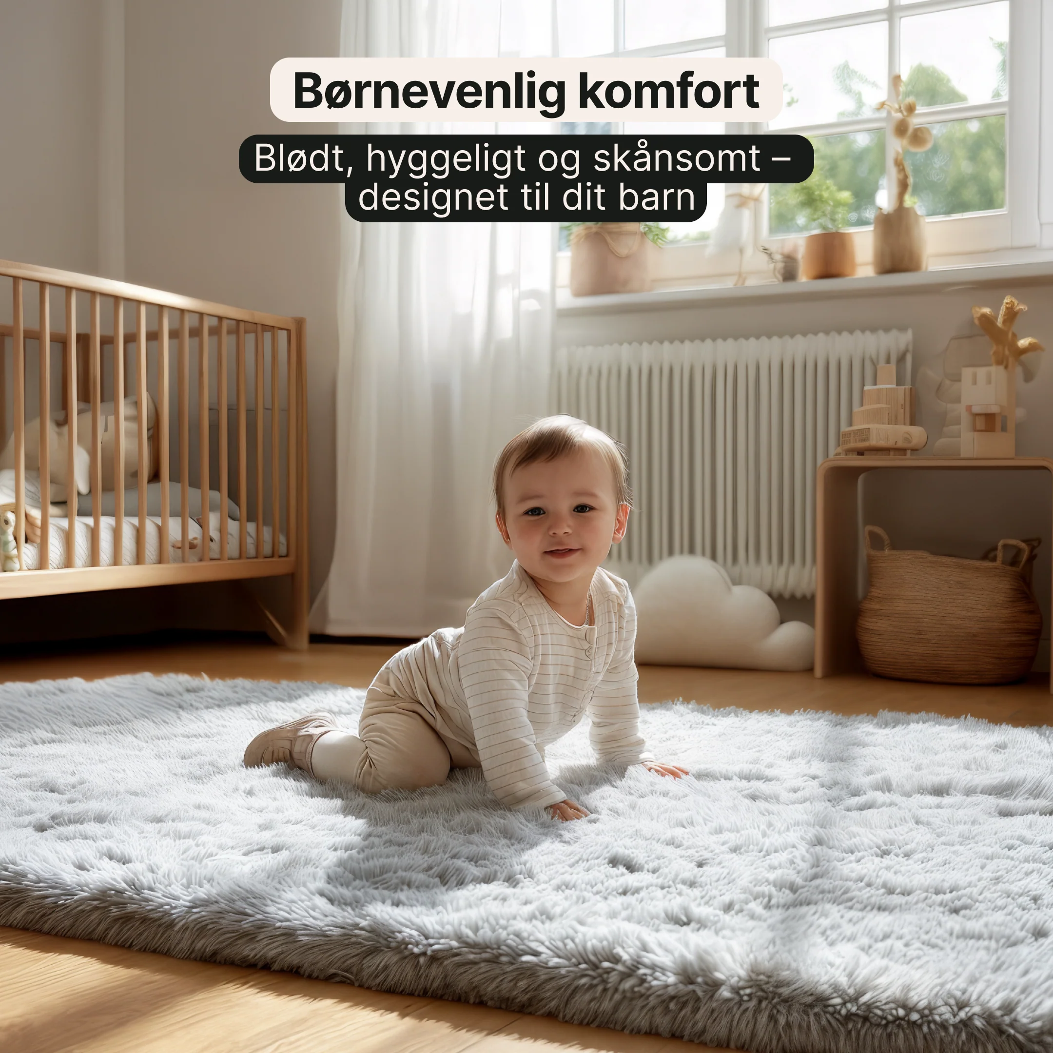 Luxuriøst Fluffy Tæppe - Blødt og skridsikkert til enhver indretning - Image 5