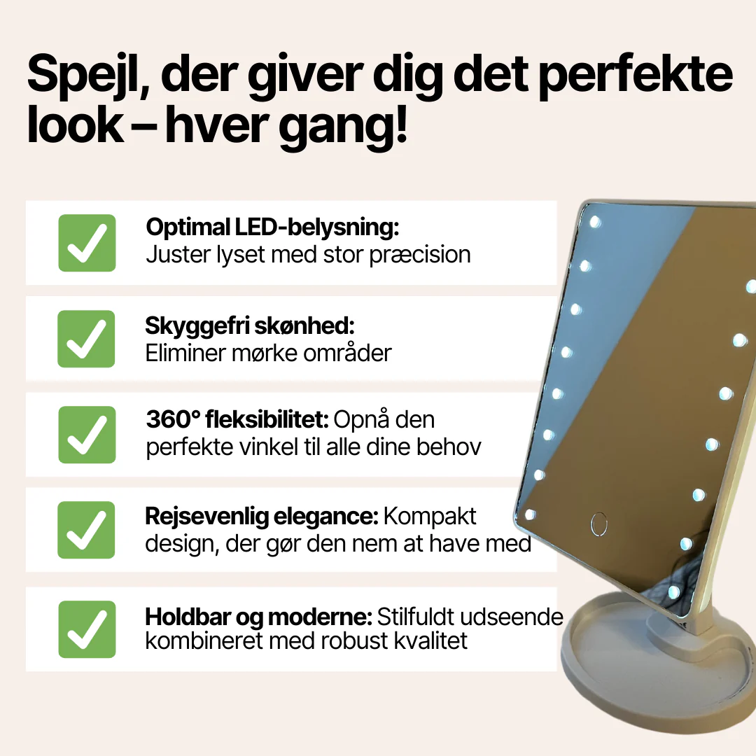 BrillianceBeam Makeup Spejl med LED Lys - Image 3