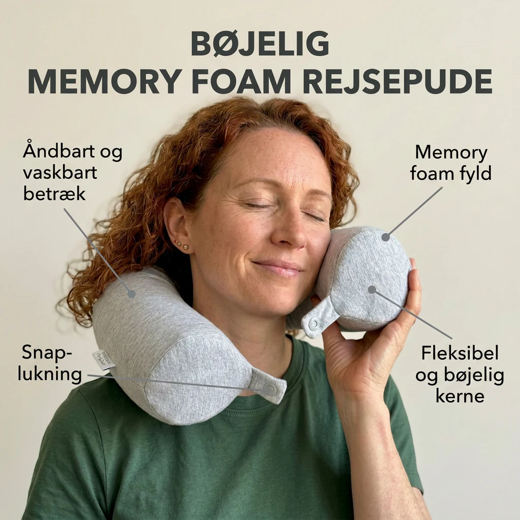 Nakkepude af Memory Foam med Bøjelig Kerne - God på farten og derhjemme - Image 2