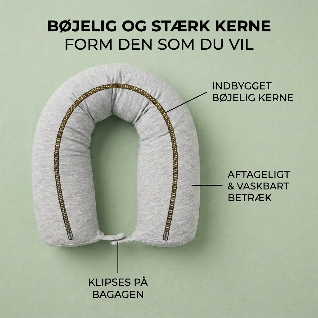 Nakkepude af Memory Foam med Bøjelig Kerne - God på farten og derhjemme - Image 3
