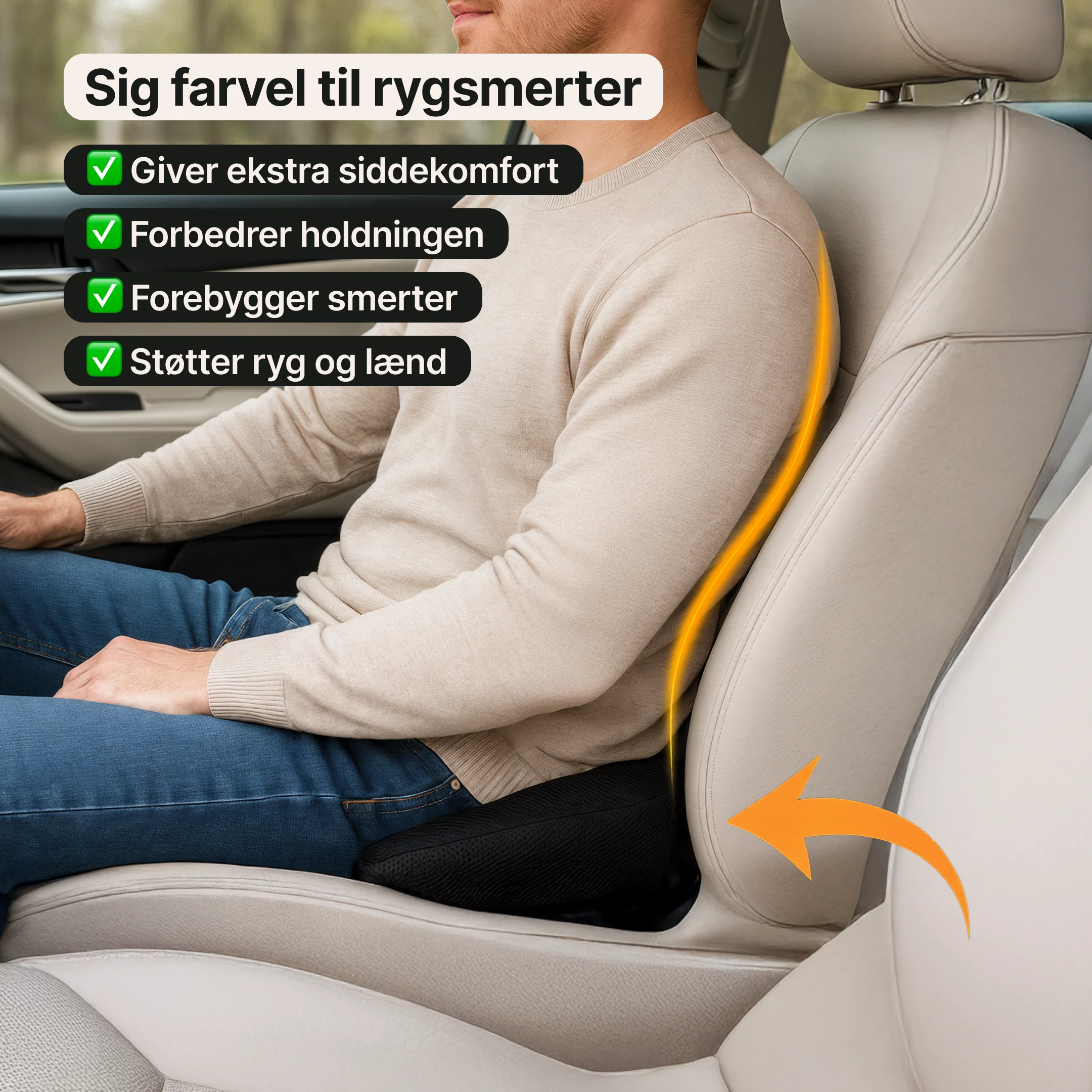 Memory foam sædehynde til bil - Image 4