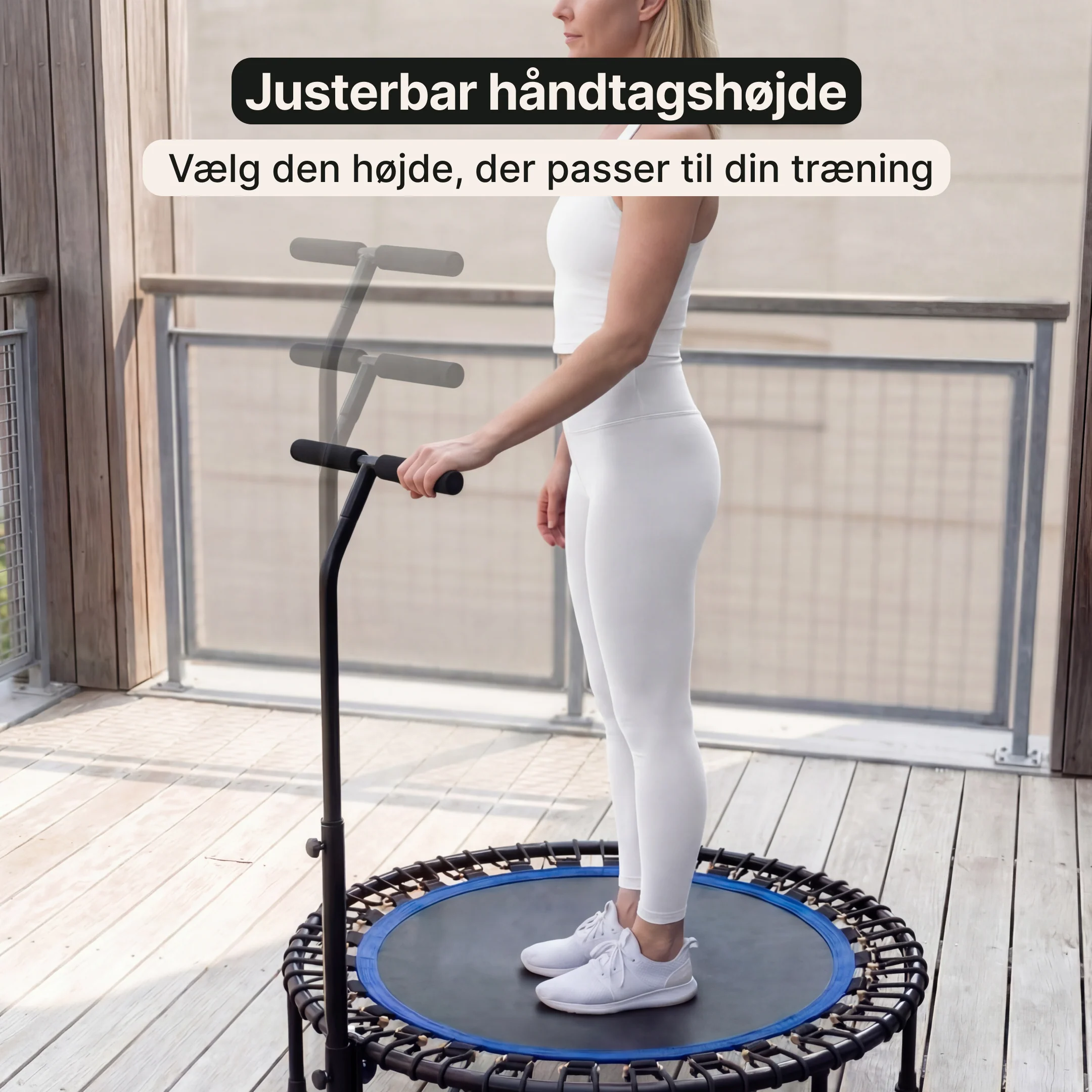 JumpTrainer Pro – Fitness-trampolin med håndtag - Image 3