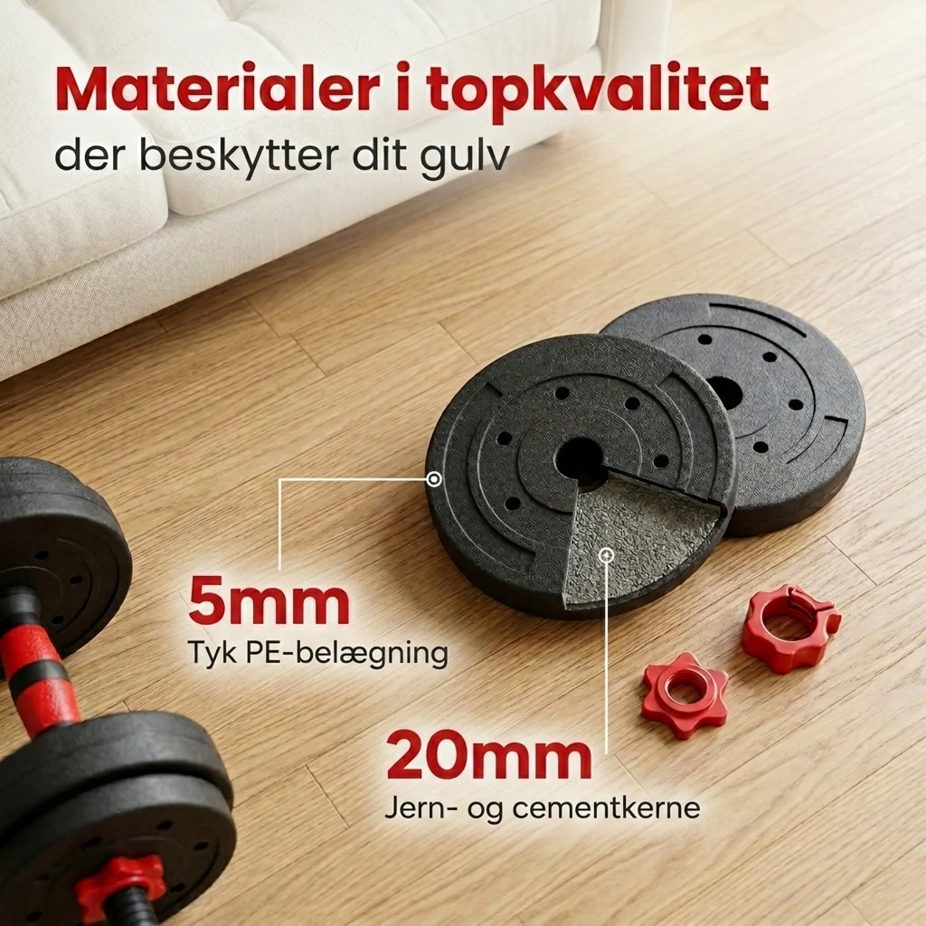 Multi-vægt Sæt 4-i-1 — Håndvægte, Kettlebell, Stang & Push-up Greb - Image 4
