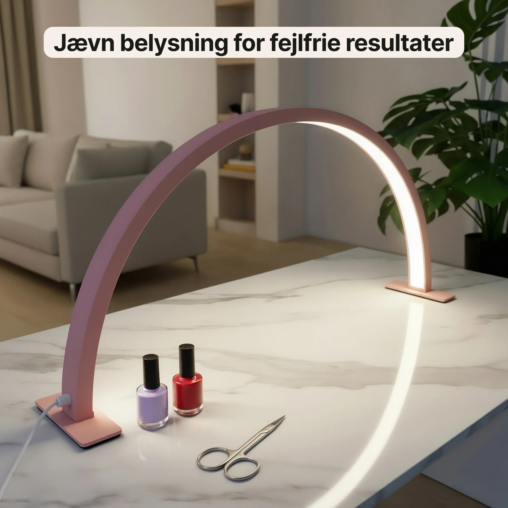 Neglelampe – LED halvmåne bordlampe - Image 2