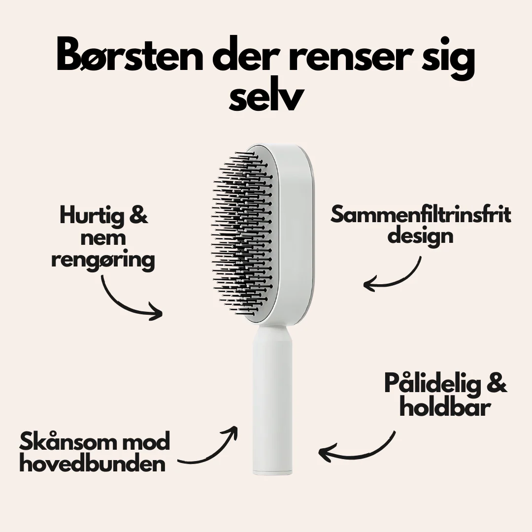 QuickClean™ Hårbørste - Fjerner fastsiddende hår og masserer hovedbunden - Image 2
