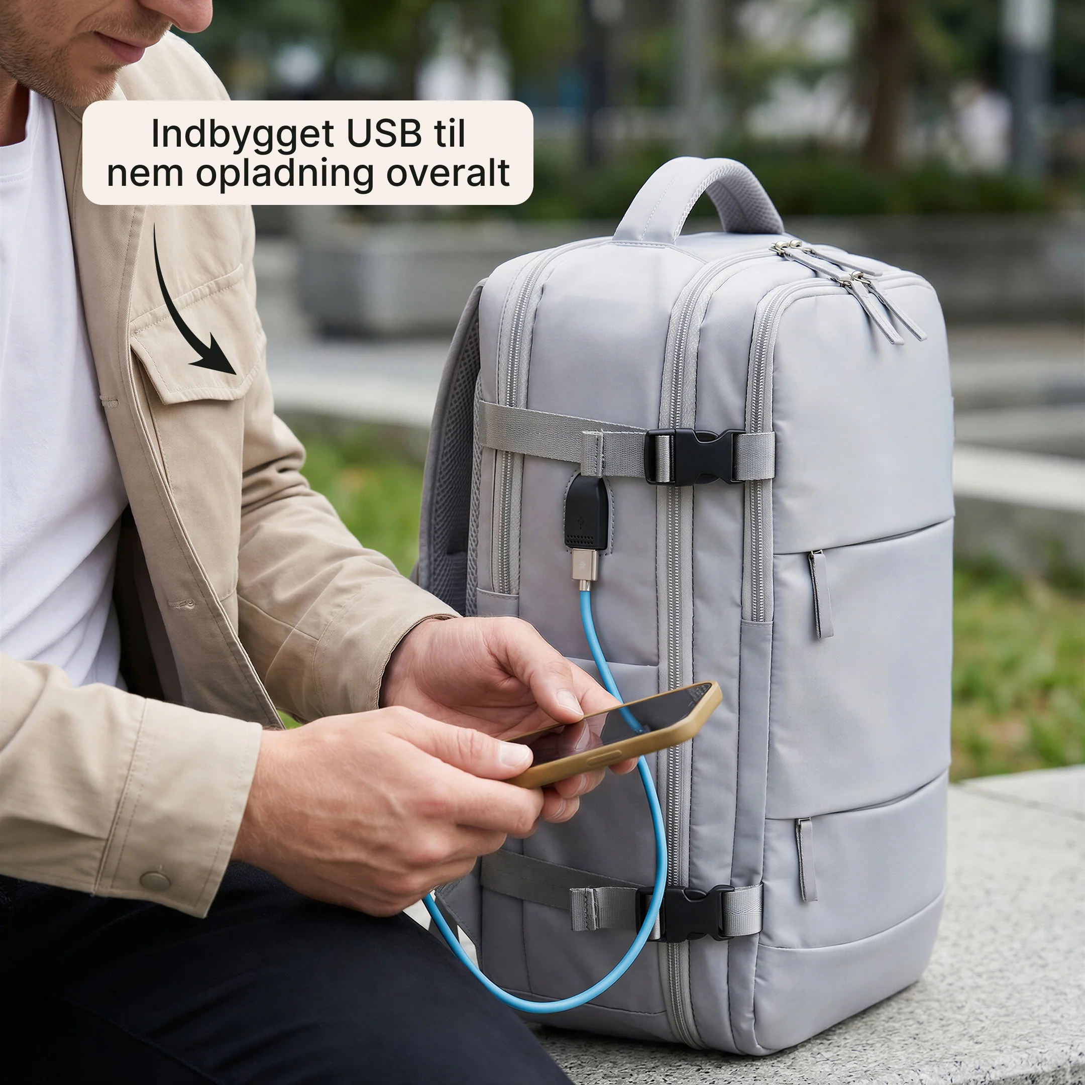 TechPack Pro – Rygsæk med laptoprum og USB - Image 3