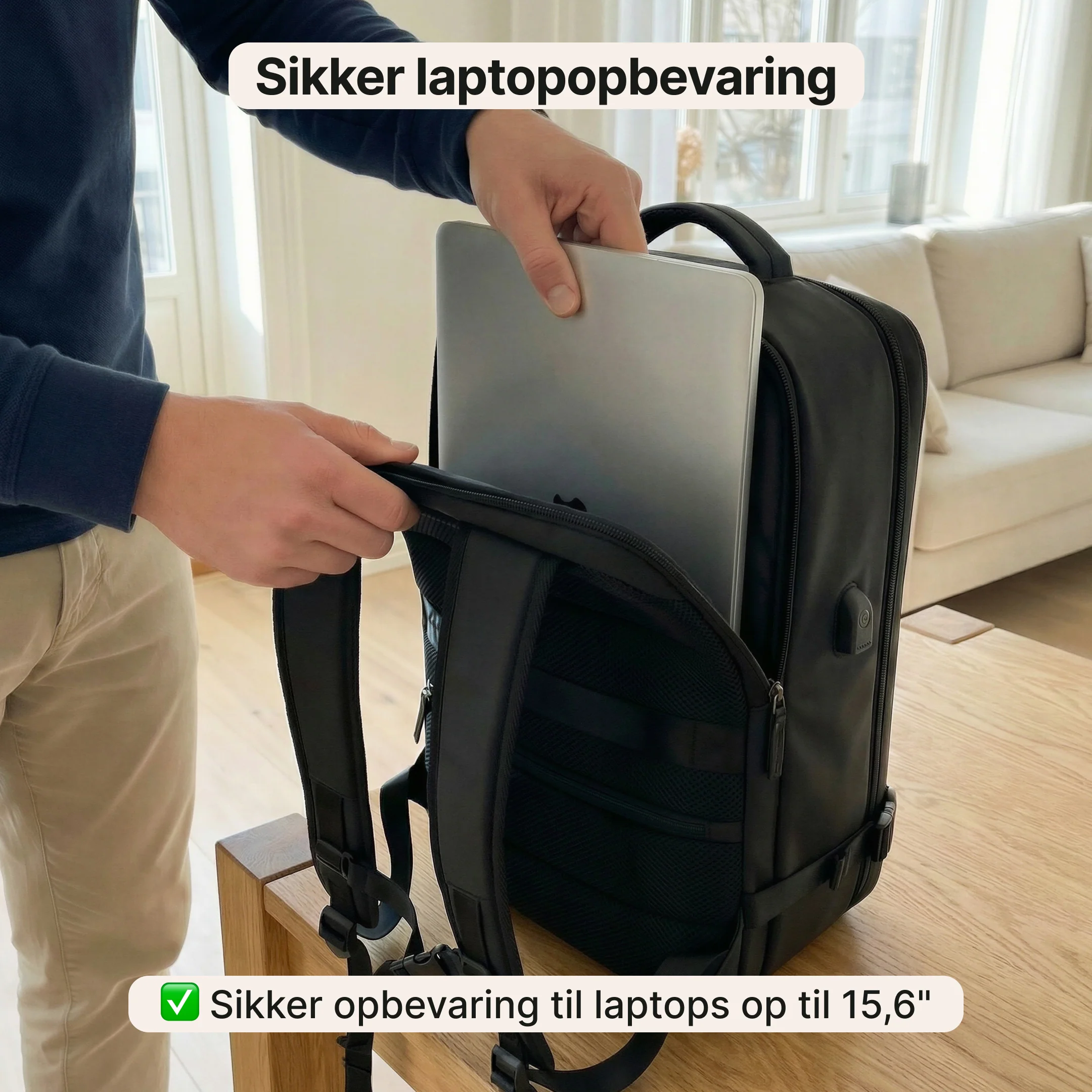 TechPack Pro – Rygsæk med laptoprum og USB - Image 7