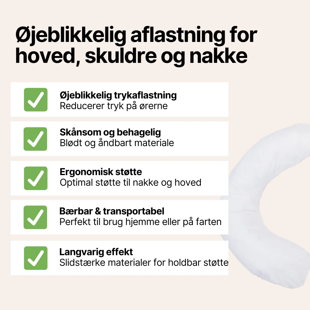 ZenSleep™ - U-formet hovedpude med hulrum til ørerne - Image 3