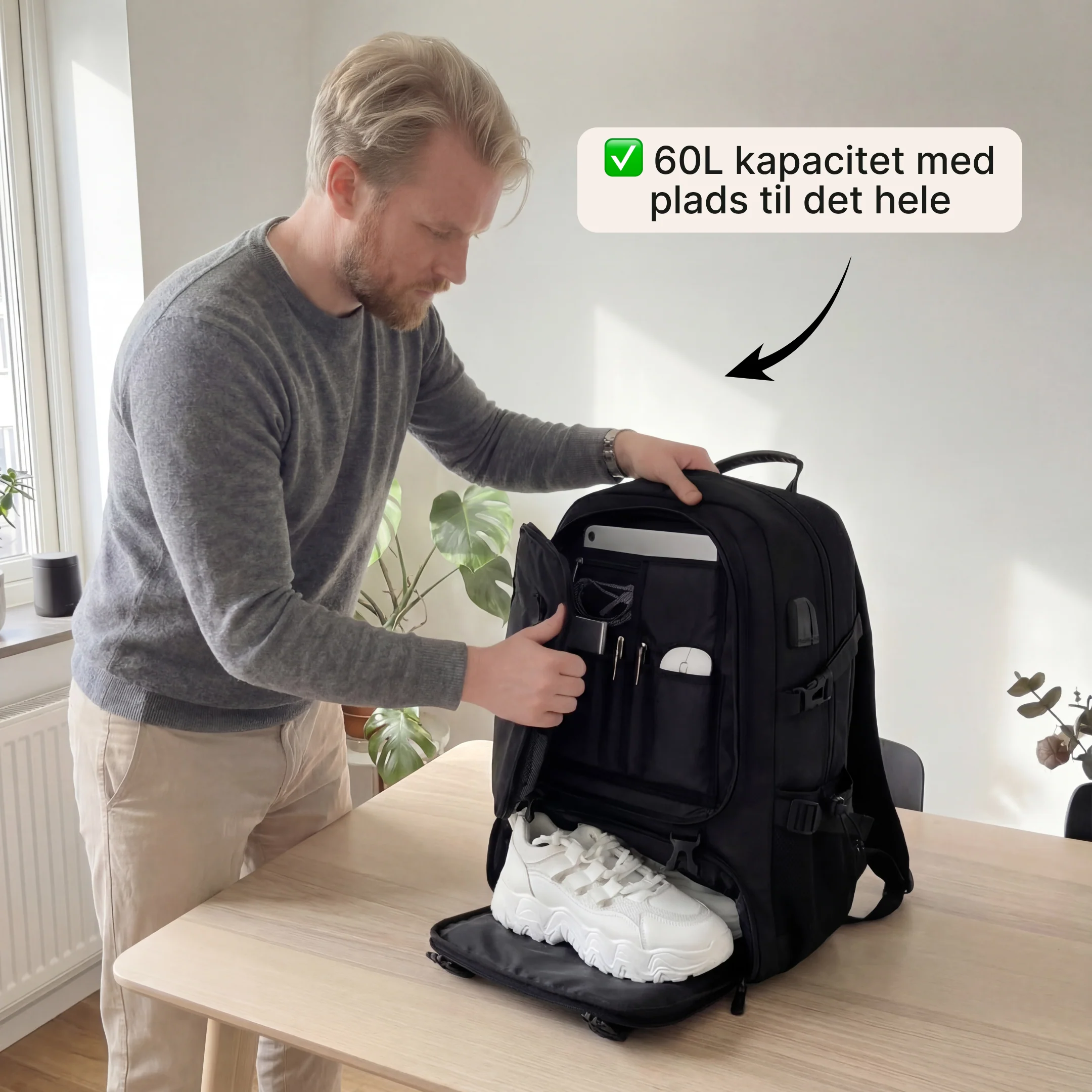 TravelPack 60L – Rejserygsæk med laptoprum - Image 2