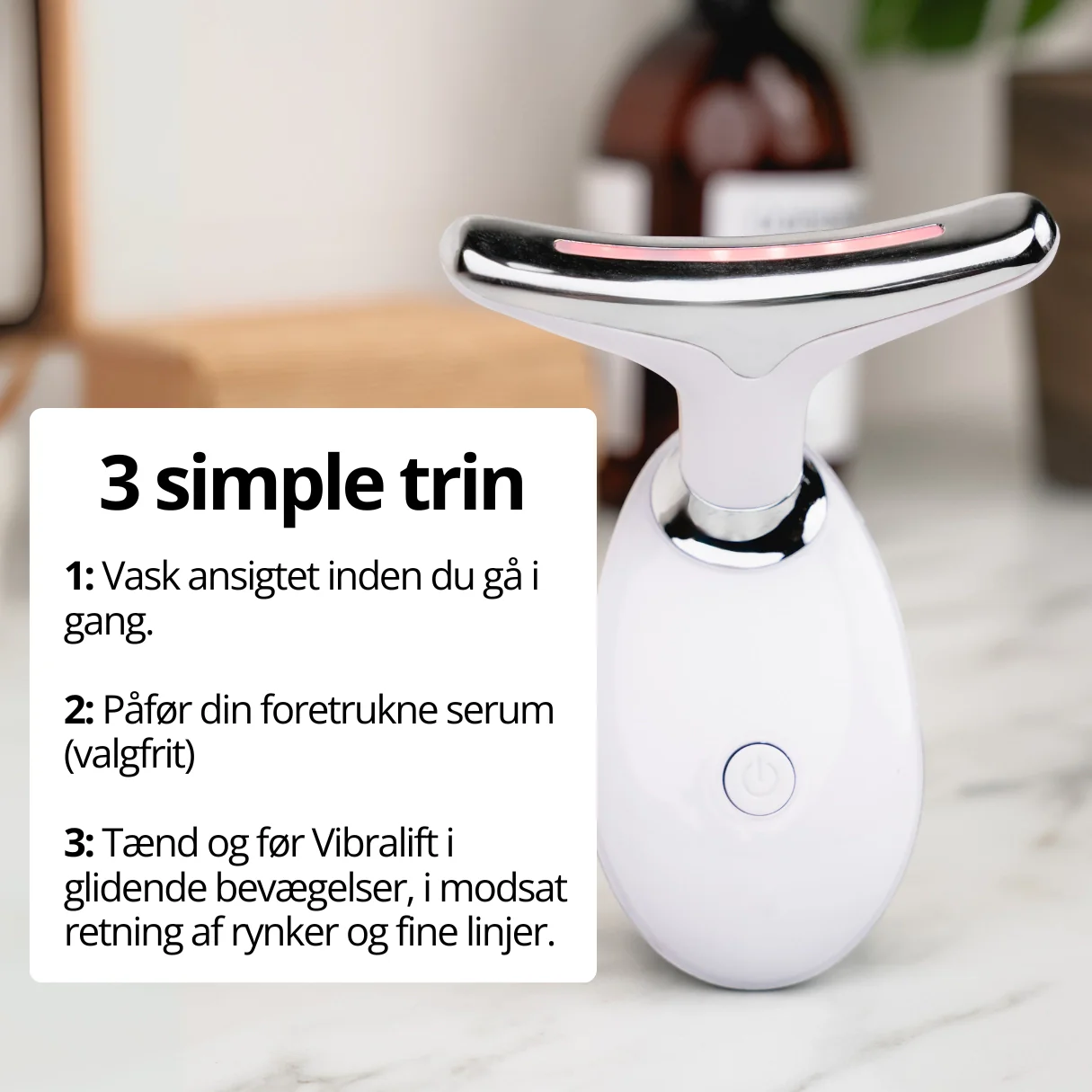 Vibralift - Multifunktionel Nakke- og Ansigtsmassager med LED, Sonisk Vibration og Varme - Image 4